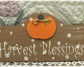 Fall Harvest Blessings Pumpkin On Sign