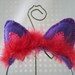 Felt Cat Ear Headband with Boa Trim - Purple, Pink and Red with Black