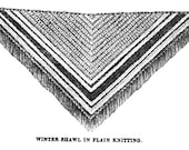 Knitted Winter Shawl Victorian knitting pattern 1864 PDF antique