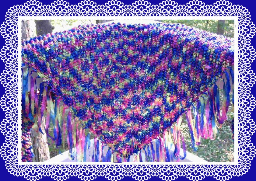 Self fringing shawl knitting pattern PDF Easy to knit- Use any yarn