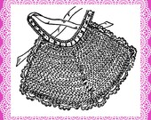 Knitted baby bib Vintage Knitting Pattern 1948 PDF