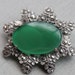 RESERVED for Ruth / Art Nouveau Chrysoprase Marcasite Brooch