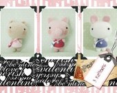Instant Download Crochet Pattern Set of 3 Amigurumi Bear, Mouse, and Pig