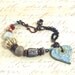 Powder Blue and Brown Stars, Stripes and Polka Dots Artisan Bracelet