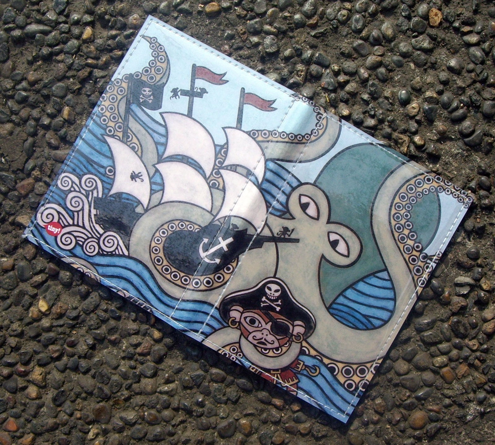 Sea Monster Attack passport case - Matthew Porter for Tinymeat