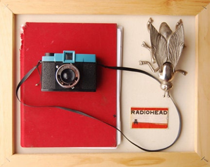 A Collection 5x7 Fine Art Print--Diana Camera Radiohead Ticket Red Journal Still Life Photograph