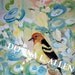 Original Western Tanager and Florals Expressionism  12 x 12 Acrylic and Impasto Painting
