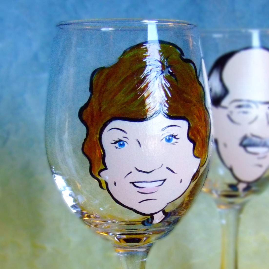 Mother of the Bride Gift- Original Caricature Wine Glass - Custom - Personalized