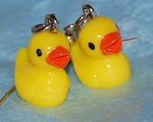 Yellow rubber duck earrings