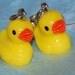 Yellow rubber duck earrings