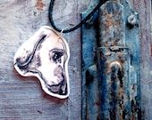 Dachshund Pendant, Sausage dog shrink plastic necklace