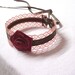 Choker with Brown Satin and Coral Lace, Rococo Necklace with Burgundy Rose, Neck Adornment with Flower, Renaissance, Romantic,Wedding