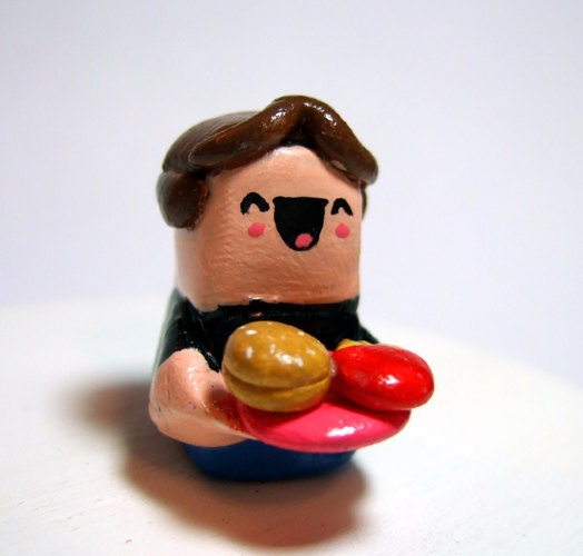 Miniature Kawaii Figure Happy Meal Kid - OOAK Micro Figurine Art Toy - Handmade by The Happy Acorn