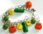 Kawaii Food HAPPY MIXED VEGETABLES Veggies Charm Bracelet - Ready to Ship