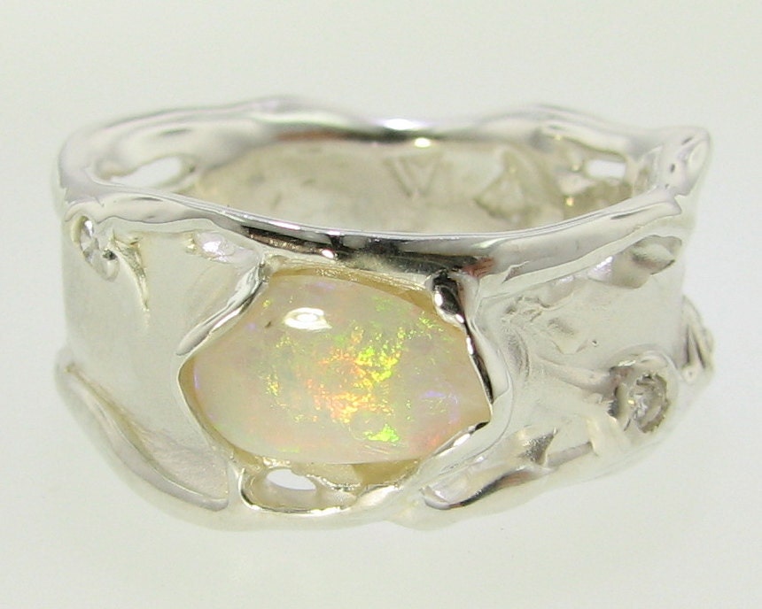 Melted Band, Opal and Silver