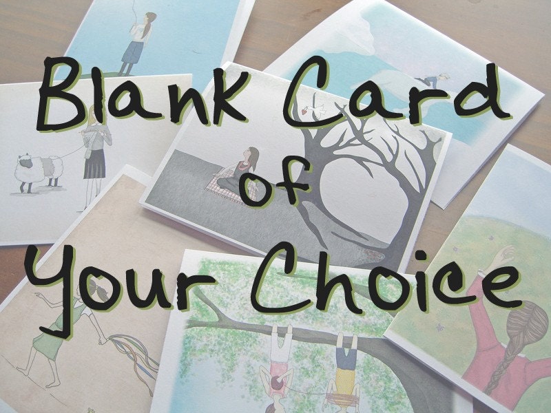 Illustrated Note Card - Your Choice, greeting card, note, stationery