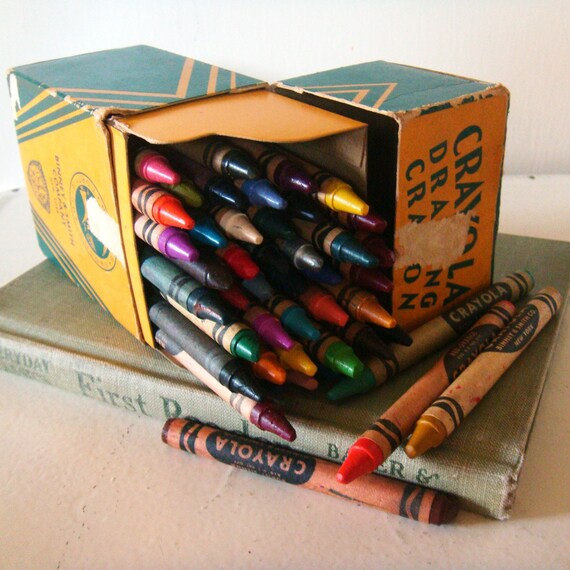 Vintage Crayola Crayons 48 Count Box by ZigZagWay on Etsy