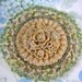 Moonlight Flower - Vintage Beaded Carved Button Pin