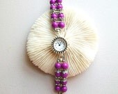 Purple Beaded Wristwatch fashion jewelry plus sized