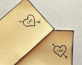 luggage tag escort cards, rustic heart,personalized with initials, sweethearts,wedding  favor set of 12