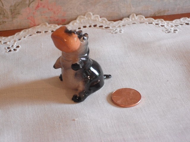 Miniature Hippo Figurine - Hagen Renaker- Porcelain