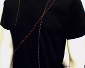 Black t-shirt with embroidery stitches