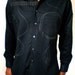 men cotton twill shirt with stitching and applique