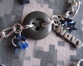 Military Button I love my Sailor Shooting Stars Bracelet