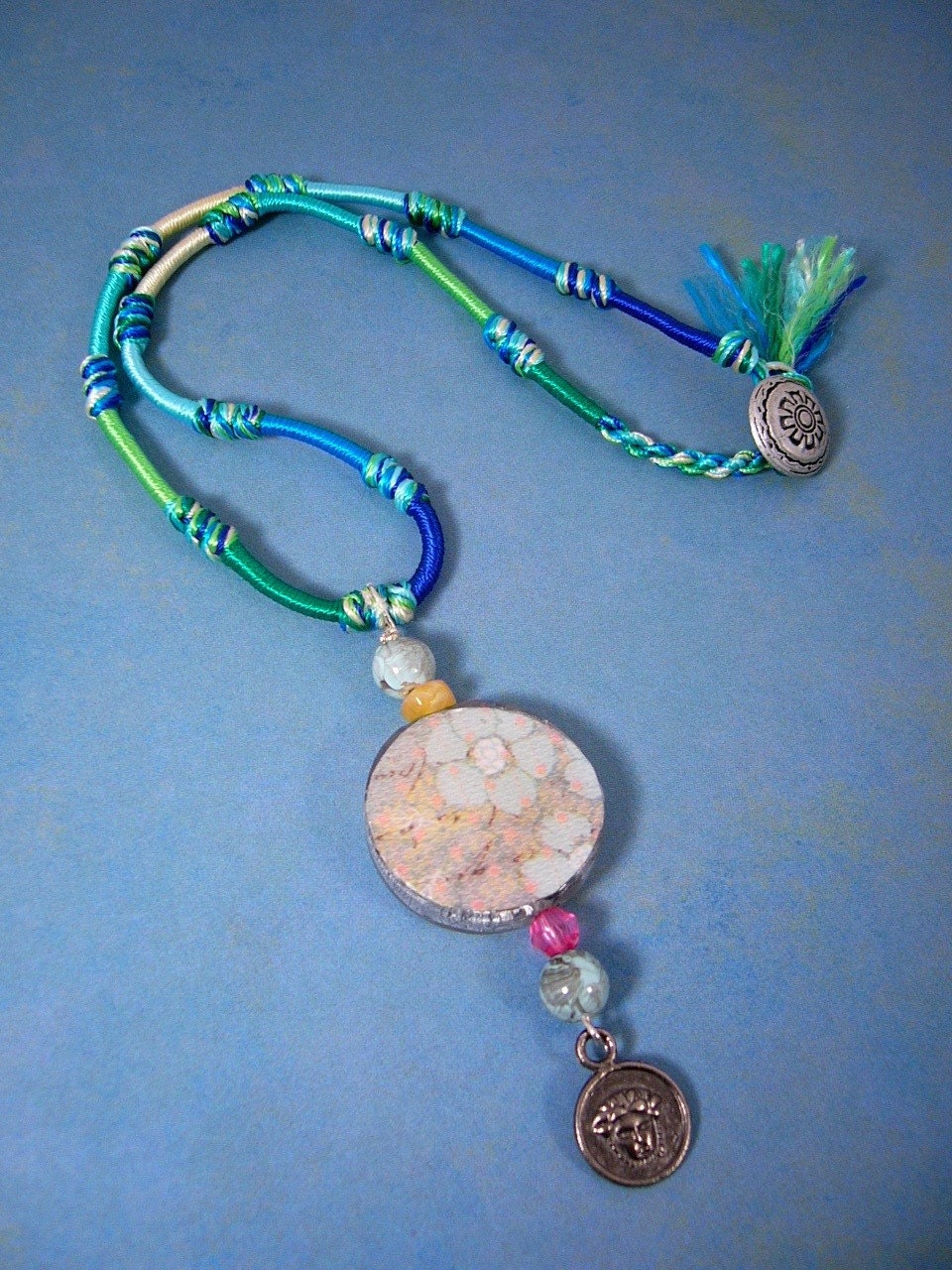 Necklace Blue Flower