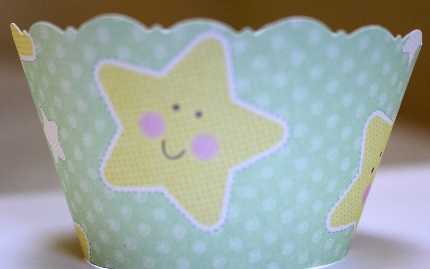 Baby Shower Cupcake Wrappers Happy Stars  SALE