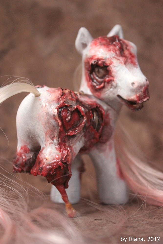 Bloody Heart - a Custom Zombie My Little Pony - Gore Horror Collection Toy - Whoa Team