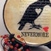 The Raven decorative glass plate, original decoupage, home decor