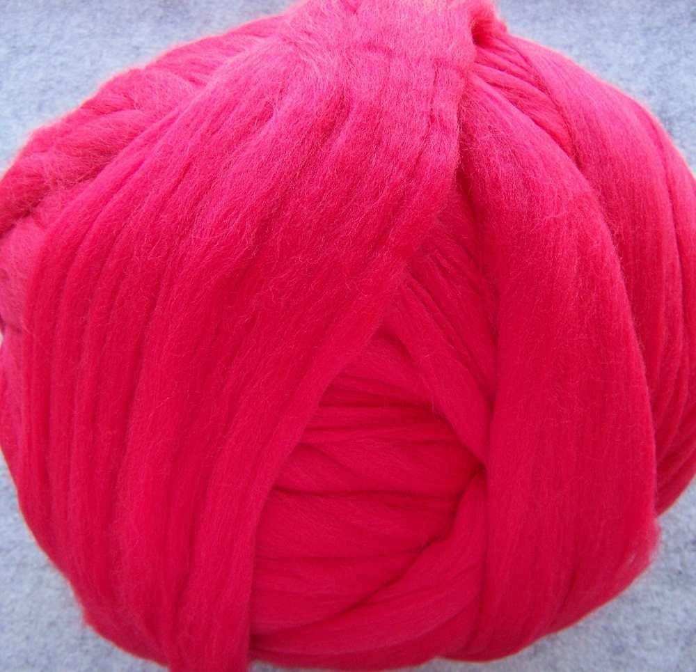 Roving 8oz Merino Wool-Red