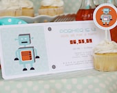 Invitations - Robot- Print your own - 2 color options