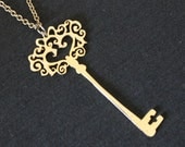 Flowersun Heart Key Necklace