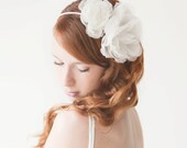Wedding Headband, Floral headband, Bridal, Head piece, ivory - Forever Love