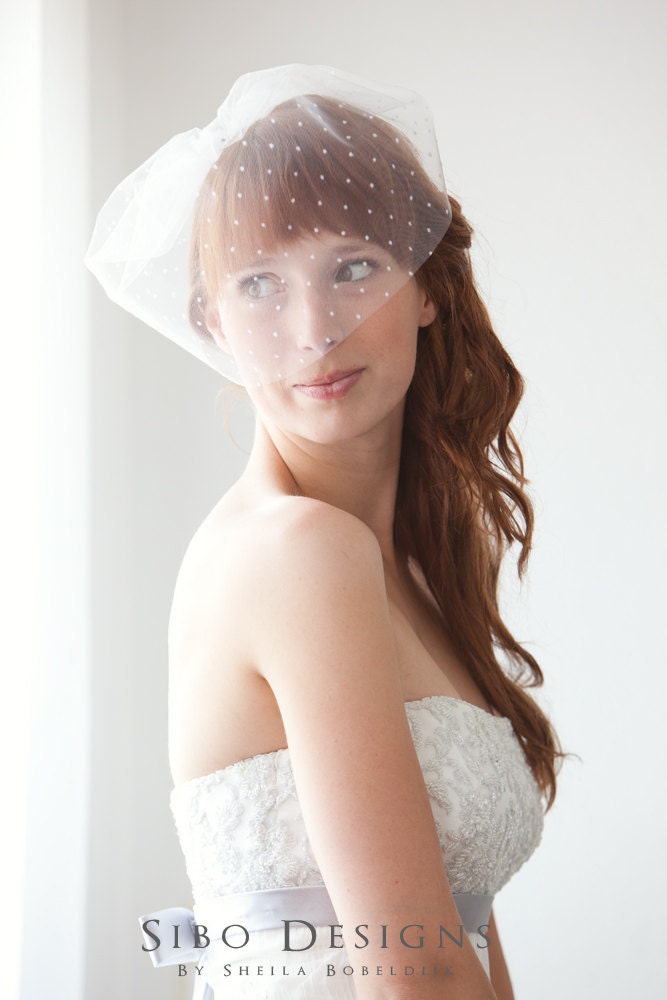 Tulle Polka Dot Blusher Veil