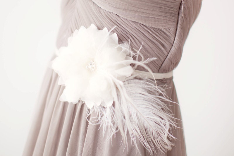 Finely Feathered - Bridal Sash