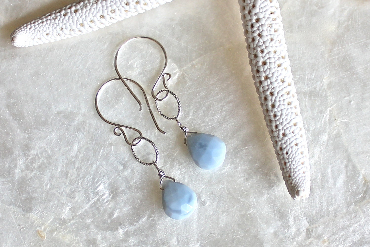 Sterling Silver and Arizona Blue Opal Earrings - Every Teardrop - Ready to Ship