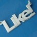 Double Thick Facebook LIKE Name Necklace with Any Name up to 13 Letters, solid sterling silver, perfectly cut and polished, verdana font
