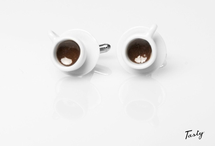 Coffee cup cufflinks