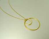 Gold Double Ring Necklace