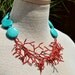 Turquoise and Coral Inspired Statement Necklace