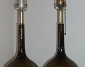 Mid Century Smoke Glass Table Lamps