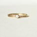 White Opal on a Thread of Gold - Simple Stacking Ring - Flashing Colors in a Tiny Fiery Stone - Delicate Jewelry
