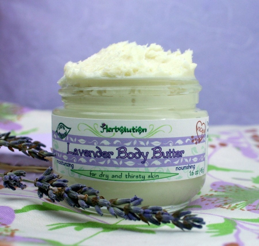 Organic Lavender Body Butter - Body lotion - all Vegan body butter - Natural moisturizer with Shea butter