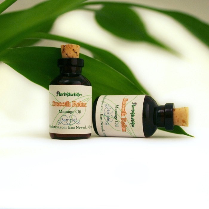 Organic Massage and Body oil Eco-friendly and Vegan SAMPLE Smooth Relax