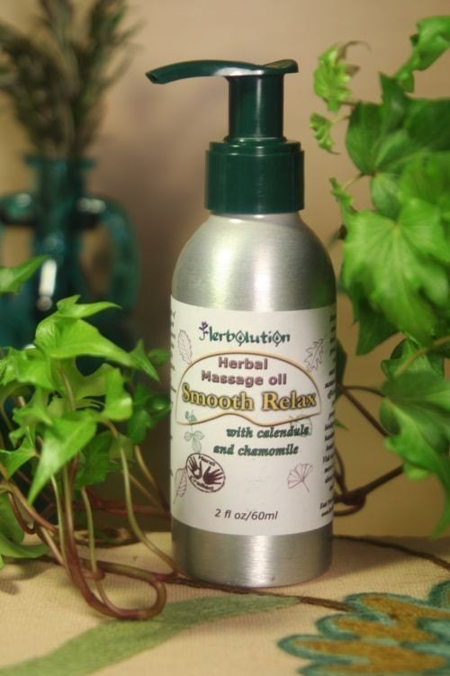 Organic Massage and Body oil Ecofriendly natural and Vegan 4 oz Smooth Relax