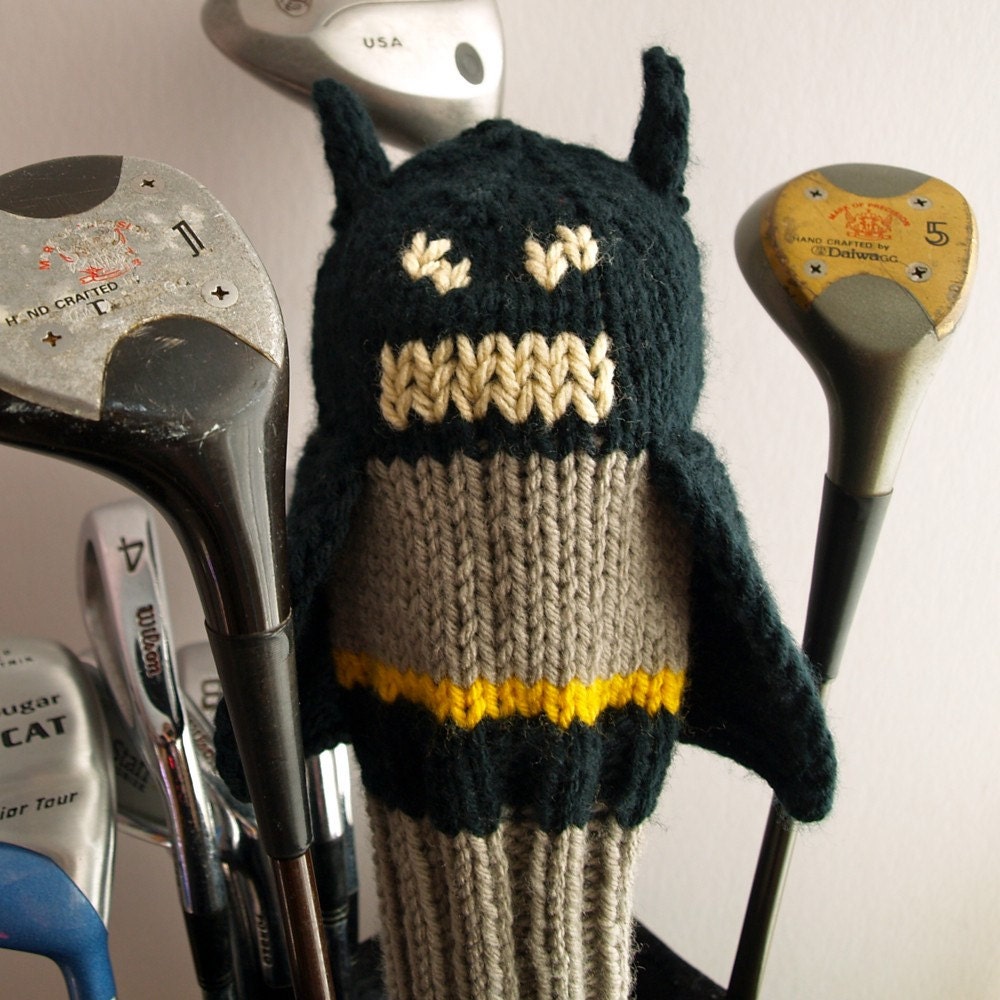 Knit PATTERN Batman Golf Club Cover PDF