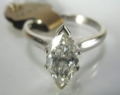 Certified Marquise Cut Diamond Vintage Engagement Ring - 1.00 Carat - GIA Certificate Included